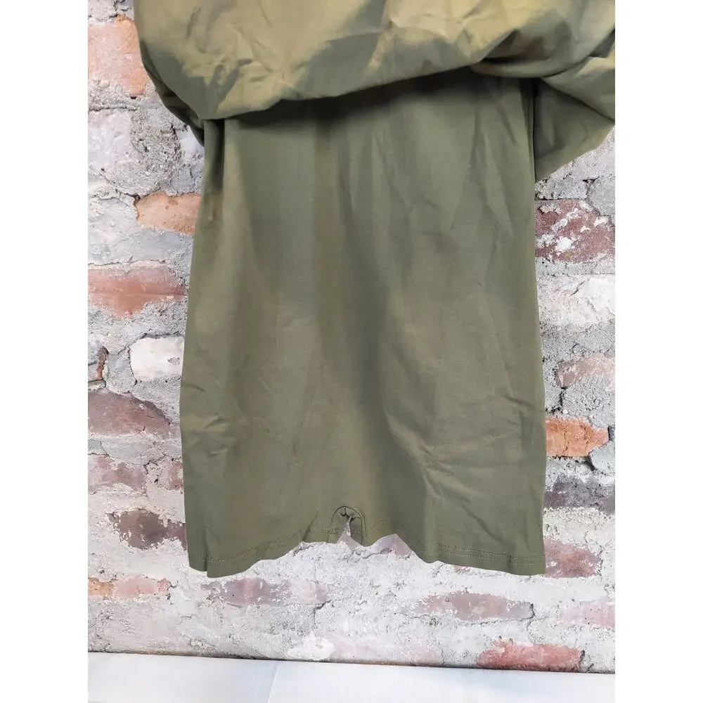 Womens Overall Romper Size S Olive Green Sleeveless Pockets Casual Jumpsuit - Picture 3 of 3